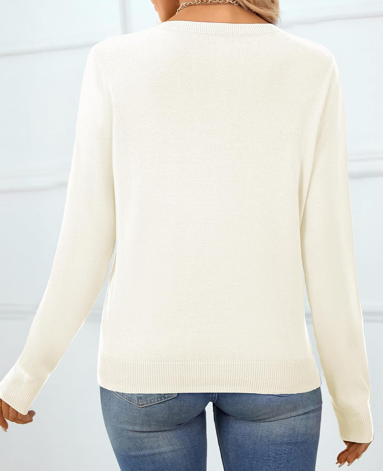 Women'S Sweater 100% Cotton Soft Knit Pullover Sweaters