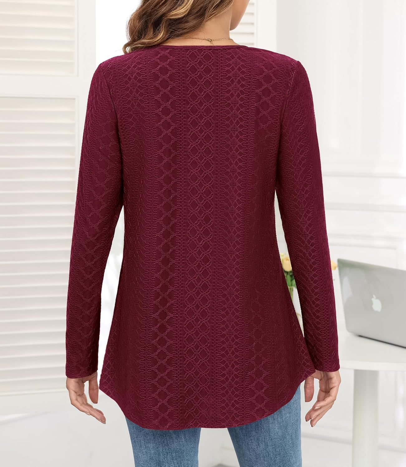 Women'S Tunic Tops Loose Fit Short Sleeve Shirts Crew Neck Summer Casual Tops