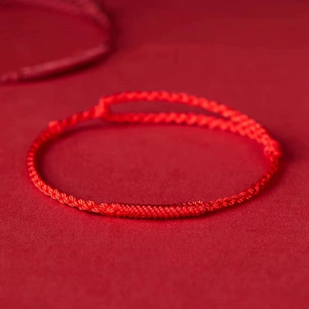 Pulsera de hilo rojo con cuentas, hilo de protección de la Cábala, pulseras de hilo hechas a mano.