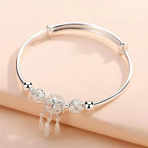 Pulsera de plata con cuentas de estrella - Diseño original