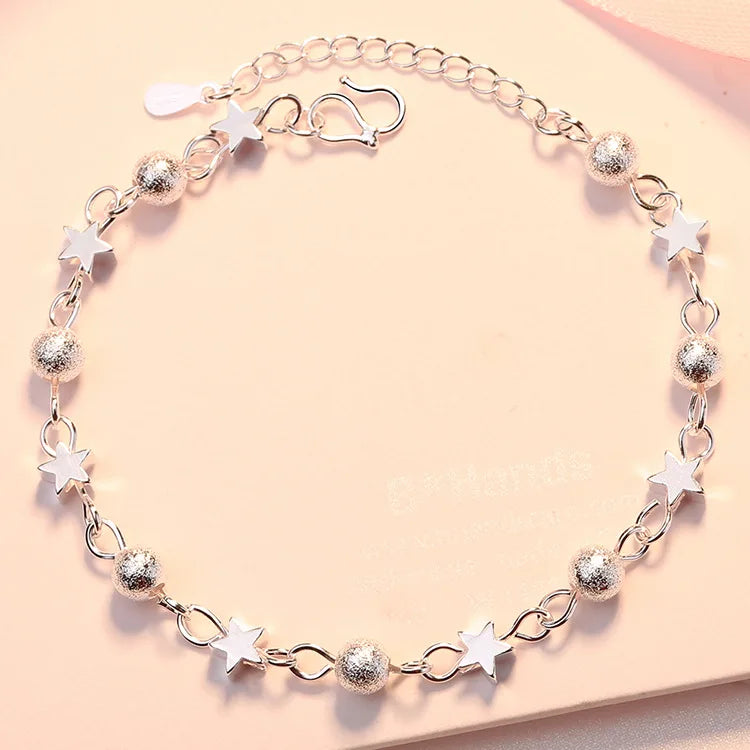 Pulsera de plata - Brazalete de cuentas ajustable de lujo - Diseño original
