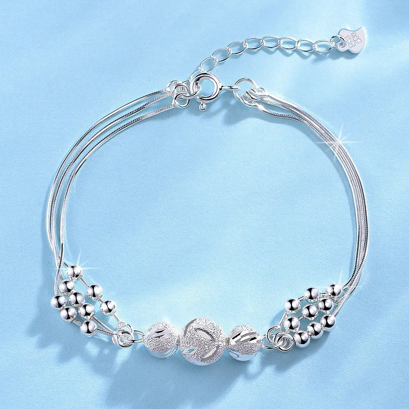 Pulsera de plata con cuentas de estrella - Diseño original
