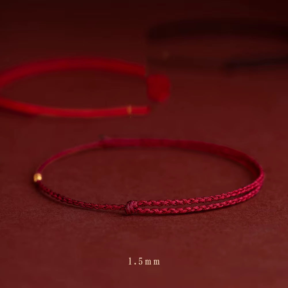 Pulsera de hilo rojo con cuentas, hilo de protección de la Cábala, pulseras de hilo hechas a mano.