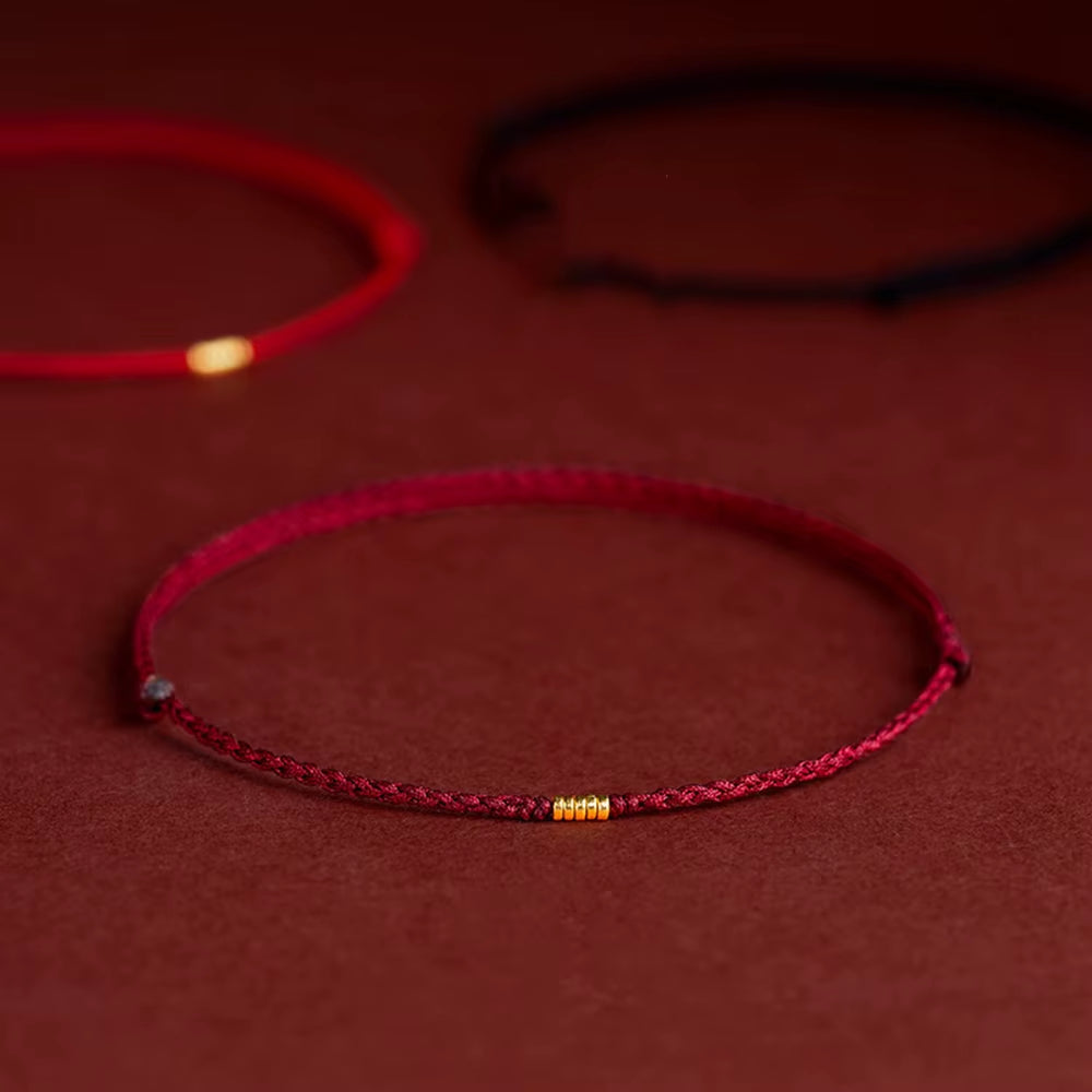 Pulsera de hilo rojo con cuentas, hilo de protección de la Cábala, pulseras de hilo hechas a mano.