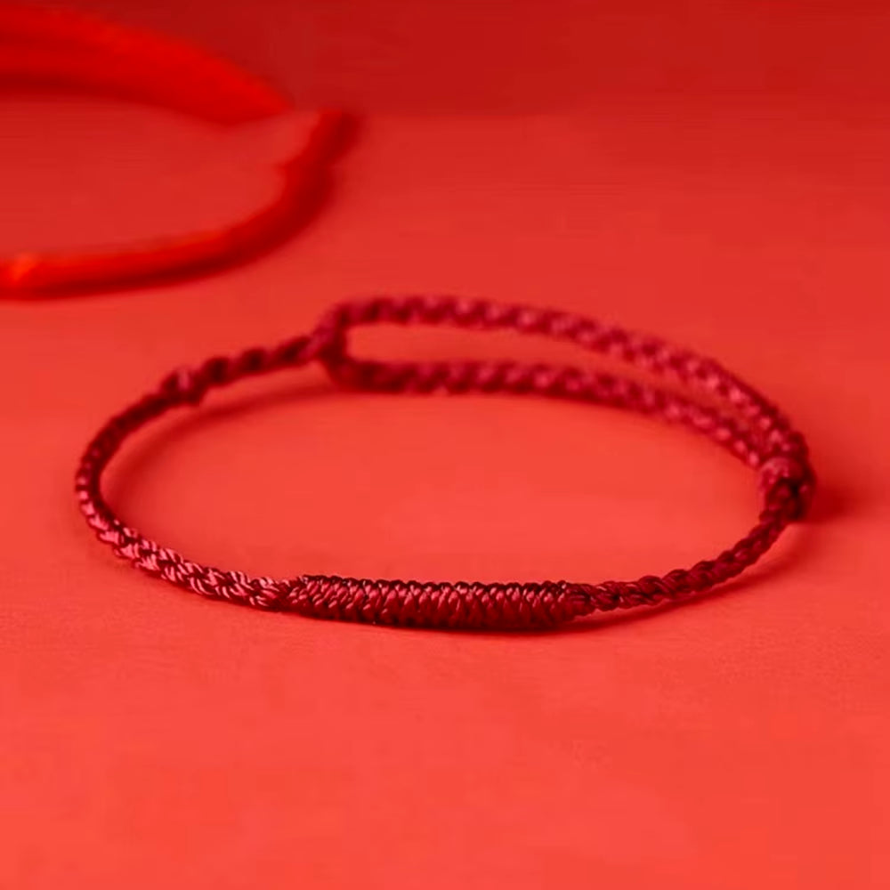 Pulsera de hilo rojo con cuentas, hilo de protección de la Cábala, pulseras de hilo hechas a mano.