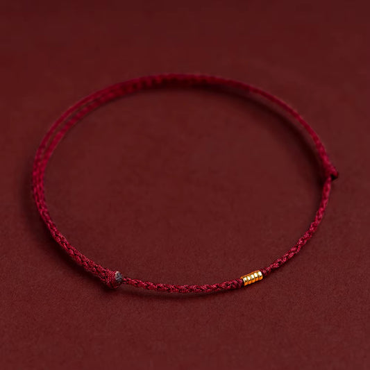 Pulsera de hilo rojo con cuentas, hilo de protección de la Cábala, pulseras de hilo hechas a mano.