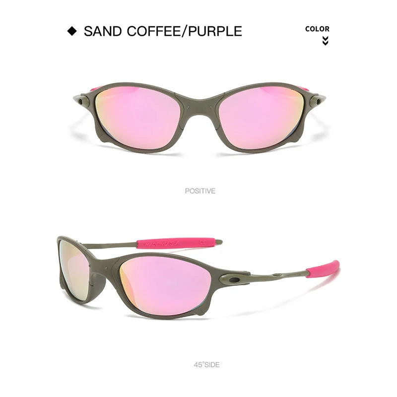 Gafas de sol deportivas coloridas, gafas de sol UV400, gafas de sol a prueba de viento para hombres y mujeres, gafas de sol retro para hombre