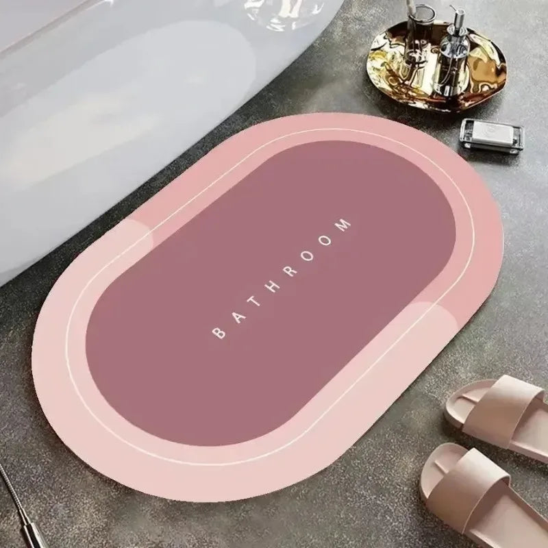 Alfombra de baño absorbente, alfombra de baño de terciopelo Coral, rápida absorción de agua, suave, cómoda, antideslizante, alfombra de suelo de secado rápido